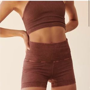 FP Movement Free People Good Karma Running Shorts Nutmeg XS/S NWOT